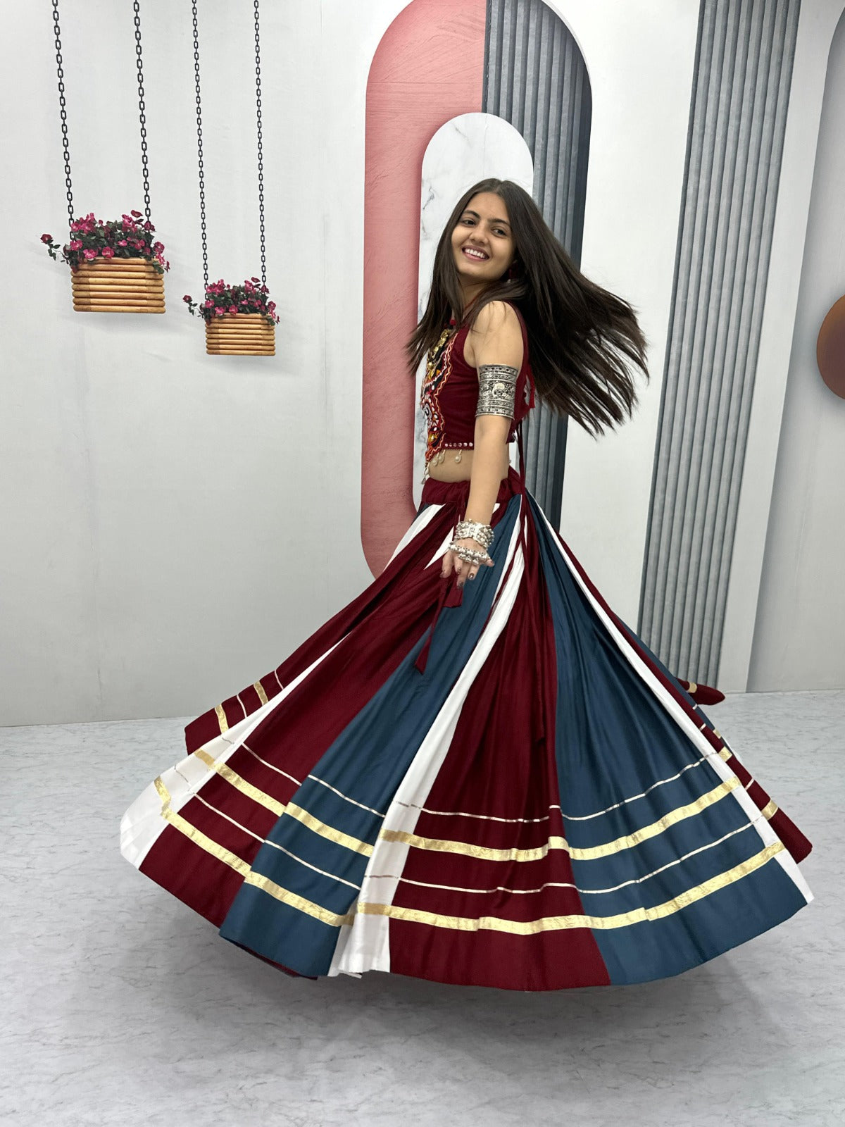 Navratri Special Pure Cotton LaunchingLehenga Choli With 6 Meter Flair