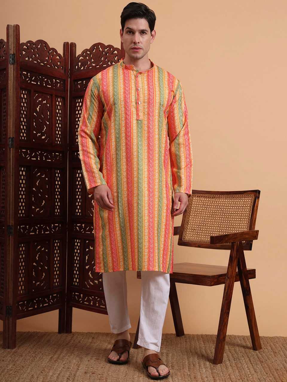 Men’s Striped Kurta for Wedding & Festive Wear | Ethnic Kurta for Men