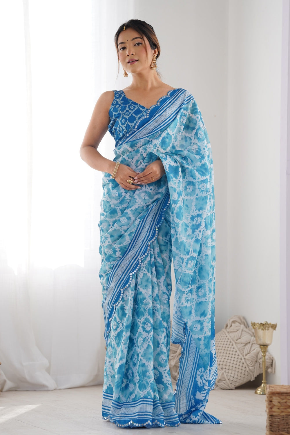 Elegant Bandhani Georgette Silk Saree 💫