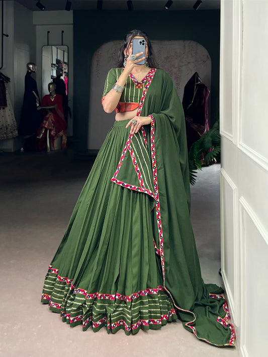 NAVRATRI BEAUTIFUL ORIGINAL MIRROR GAMTHI WORK DESIGNER LEHENGA CHOLI