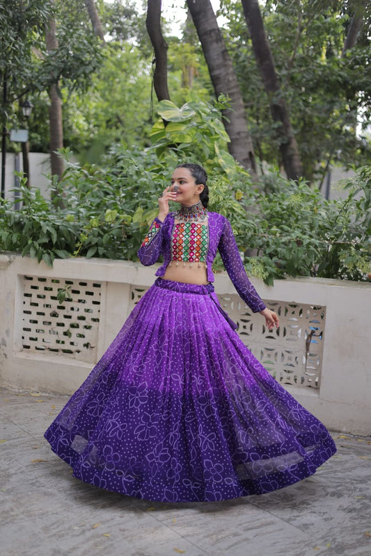 Navratri Special Designer Chaniya Choli Bandhani Print work with Kutchi Gamthi Patchework Work