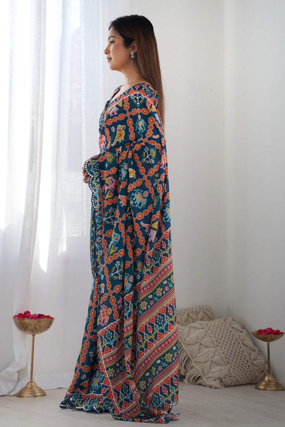 Elegant Bandhani Georgette Silk Saree 💫