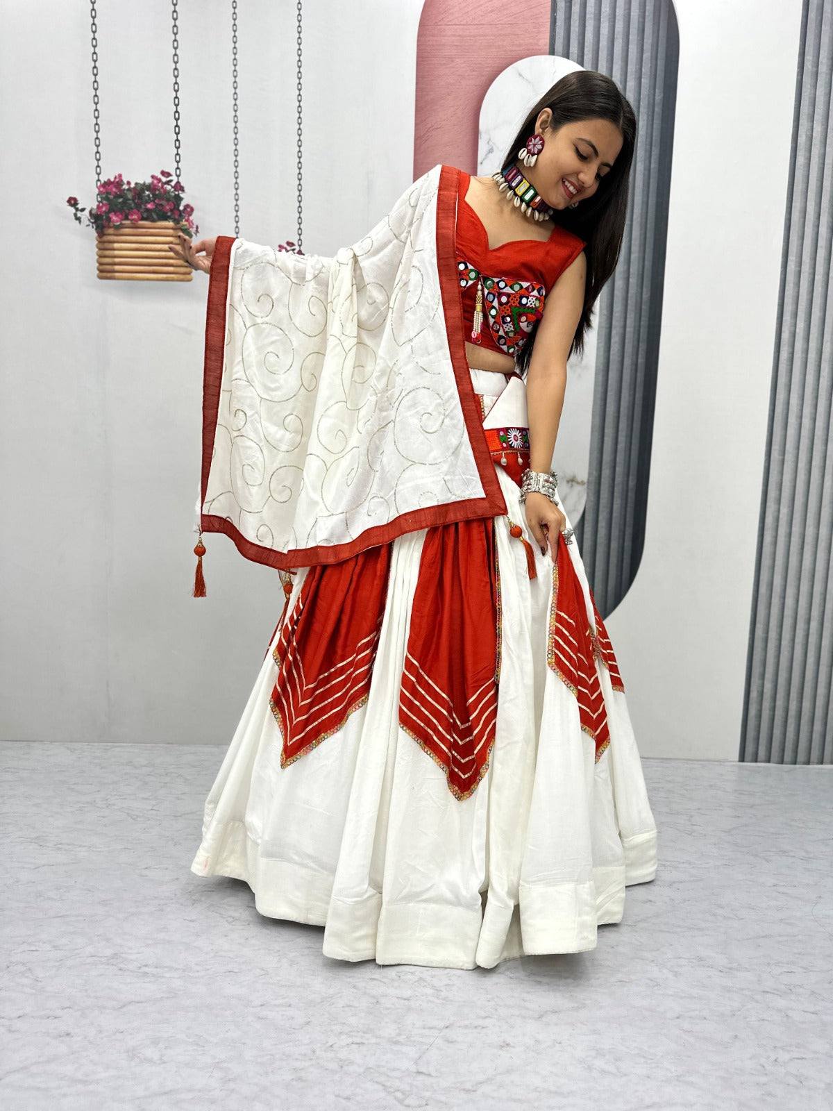 Navratri Special Pure Cotton Lehenga Choli 6 Meter Flair