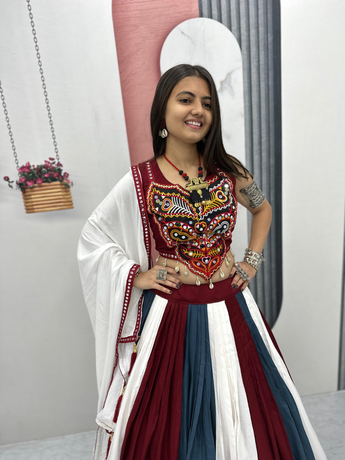 Navratri Special Pure Cotton LaunchingLehenga Choli With 6 Meter Flair