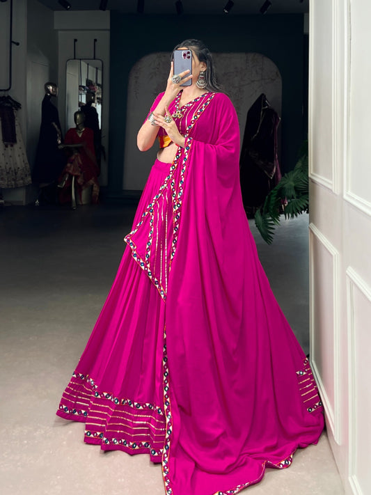 NAVRATRI BEAUTIFUL ORIGINAL MIRROR GAMTHI WORK DESIGNER LEHENGA CHOLI