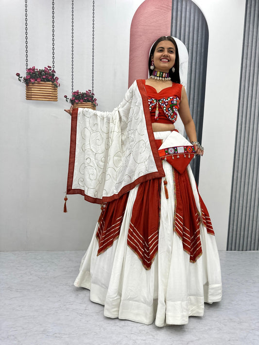 Navratri Special Pure Cotton Lehenga Choli 6 Meter Flair